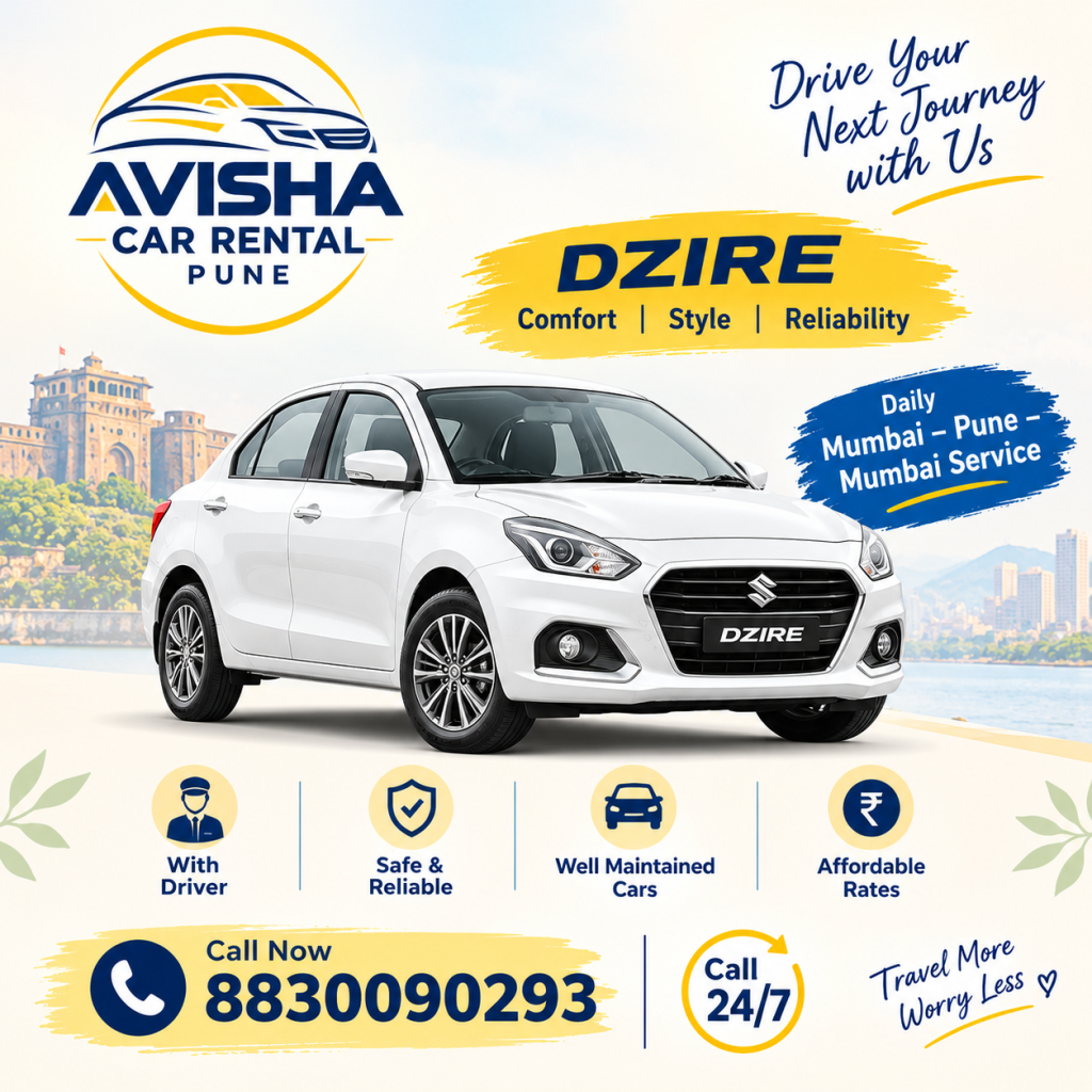 avisha car rental pune dzire ad